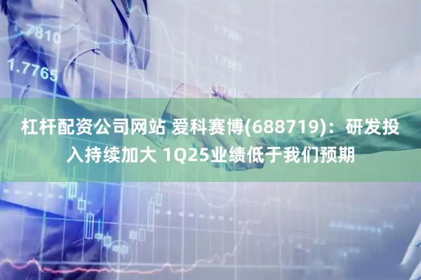 杠杆配资公司网站 爱科赛博(688719)：研发投入持续加大 1Q25业绩低于我们预期